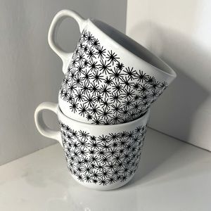 Black & white starburst IKEA teacups